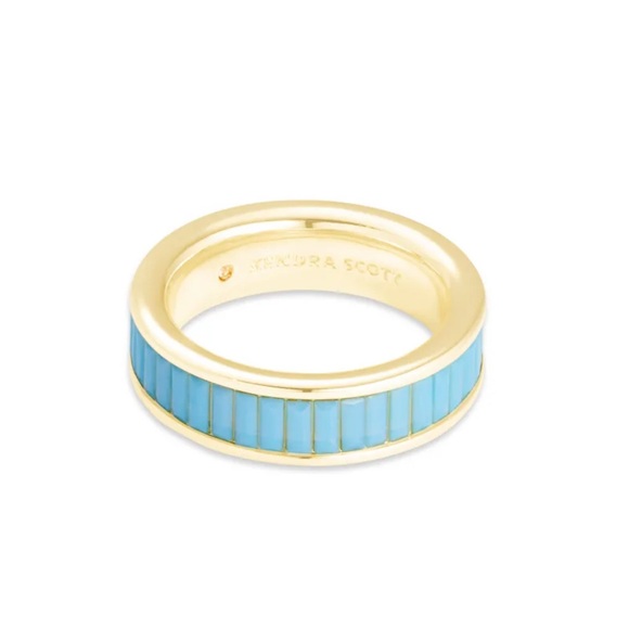 Kendra Scott Jack Band Ring in Gold and Turquoise size 11 - Picture 1 of 6